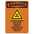 Signmission OSHA WARNING Sign, Radiation Warning W/ Symbol, 18in X 12in Rigid Plastic, 12" W, 18" H, Portrait OS-WS-P-1218-V-13473